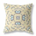 Palacedesigns 20 in. Yellow Beige & Blue Floral Indoor & Outdoor Zip Throw Pillow PA3101531